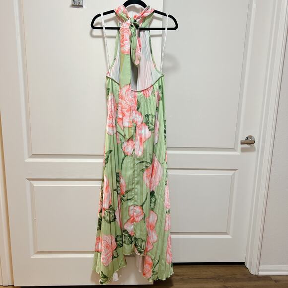 L’IDEE Olympia Pleated Halter Gown Fleur Rose - Picture 9 of 10
